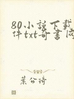 80小说下载软件txt奇书网