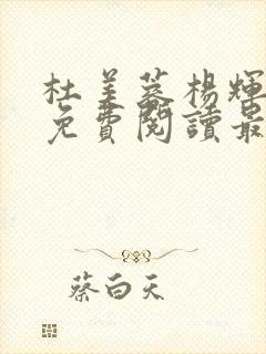 杜美蓉杨辉小说免费阅读最新章节更新时间