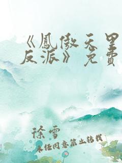 《凤傲天里黄毛反派》免费阅读