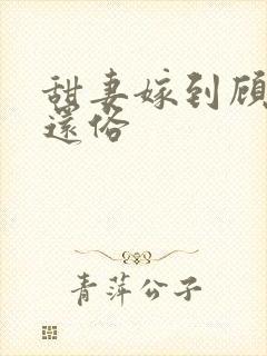 甜妻嫁到顾总快还俗