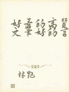 好看的高质量的文笔好的言情