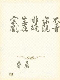 余生非你不可短剧在线观看高清完整免费