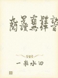 九星霸体诀在线阅读无弹窗