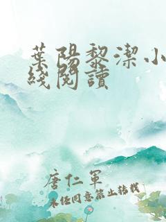 叶阳黎洁小说在线阅读