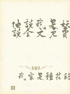 他说我是妖精小说全文免费阅读最新章节