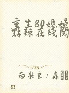 重生80媳妇有点辣在线阅读