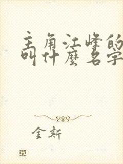 主角江峰的小说叫什么名字