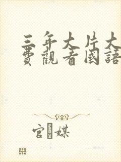 三年大片大全免费观看国语版