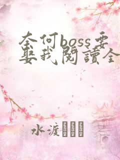 奈何boss要娶我阅读全