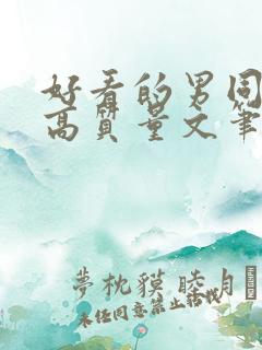 好看的男同小说高质量文笔好