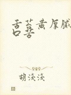 舌苔黄厚腻口干口苦