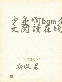 少年啊bgm全文阅读在线听书免费