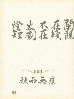 灯火不在阑珊处短剧在线观看