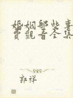 婚姻那些事儿免费观看全集高清版