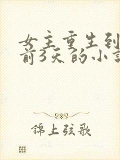 女主重生到末世前3天的小说