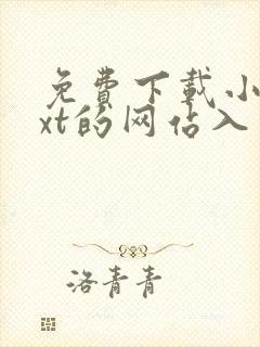 免费下载小说txt的网站入口