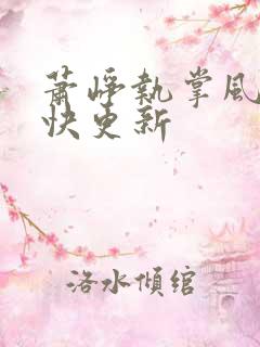 萧峥执掌风云最快更新