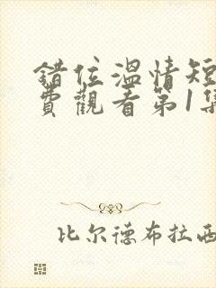 错位温情短剧免费观看第1集