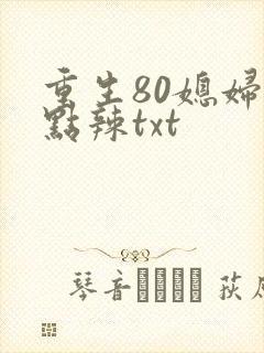重生80媳妇有点辣txt