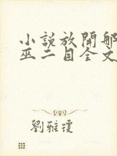 小说放开那个女巫二目全文在线阅读