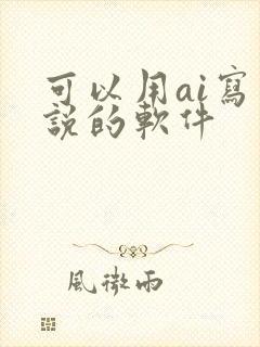 可以用ai写小说的软件