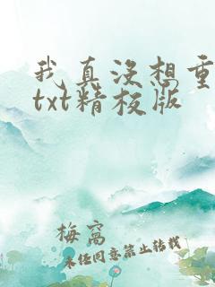 我真没想重生啊txt精校版