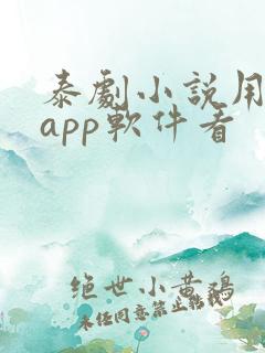 泰剧小说用什么app软件看