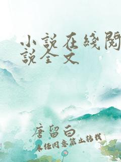 小说在线阅读小说全文