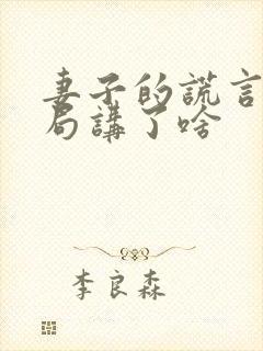 妻子的谎言大结局讲了啥