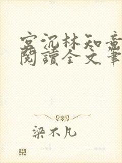 宫沉林知意免费阅读全文笔趣阁