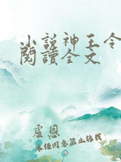 小说神王令免费阅读全文
