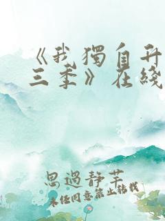 《我独自升级第三季》在线观看