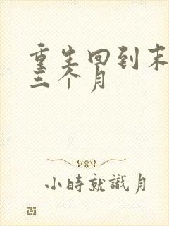 重生回到末世前三个月