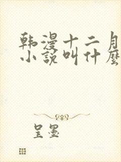 韩漫十二月原著小说叫什么