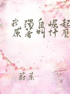 我独自崛起小说原著叫什么