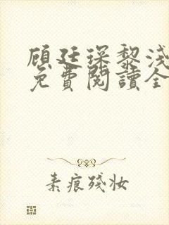 顾廷琛黎浅小说免费阅读全文