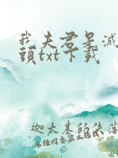 我夫君是灭世魔头txt下载