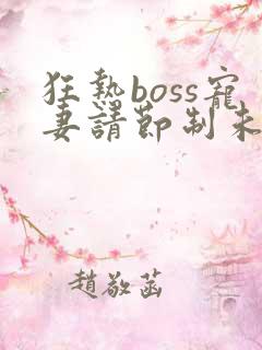 狂热boss宠妻请节制未删减