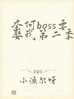奈何boss要娶我第二季和第一季区别