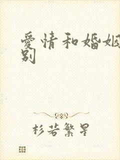 爱情和婚姻的区别