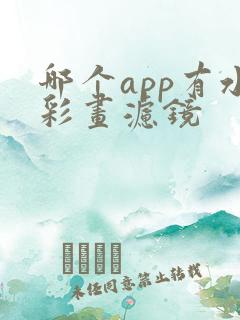 哪个app有水彩画滤镜