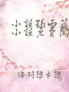 小说孙雨菲主角小说免费阅读全文