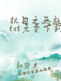 抗日之无敌战兵txt免费下载