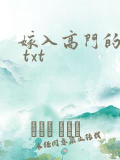 嫁入高门的男人 txt