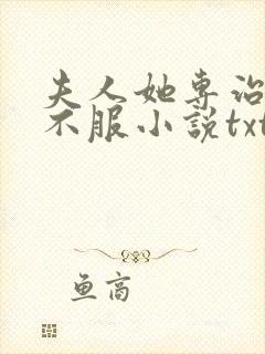 夫人她专治各种不服小说txt下载