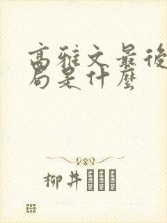 高雅文最后的结局是什么