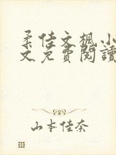 柔佳文枫小说全文免费阅读