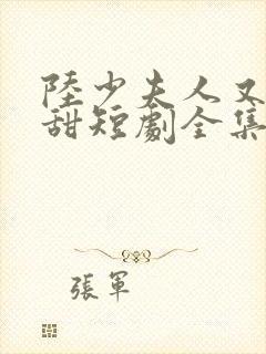 陆少夫人又酷又甜短剧全集免费观看高清