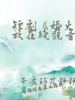 短剧《婚火》播放在线观看