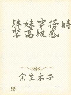 胖妹穿搭时尚女装高级感